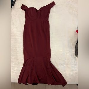 High low burgundy dress